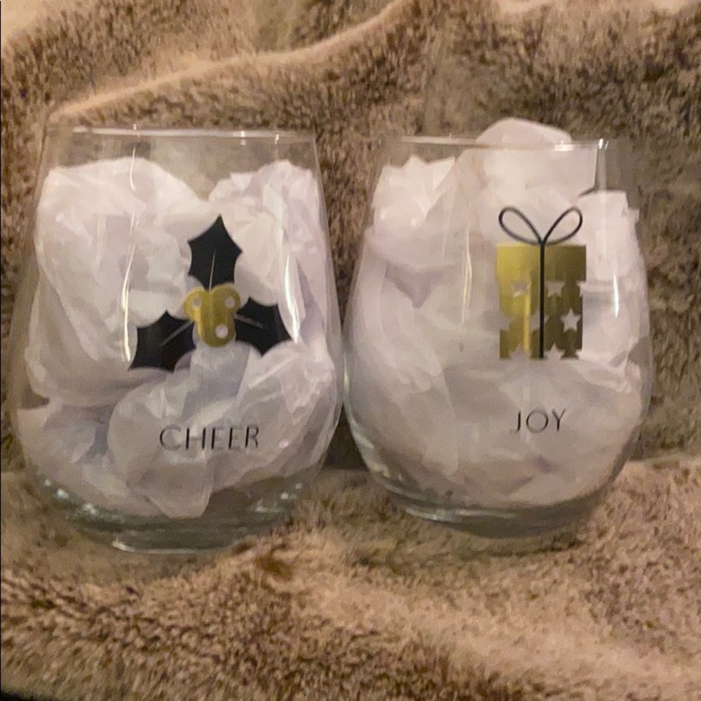 Set of 2 Merry & Bright Wine Glasses
